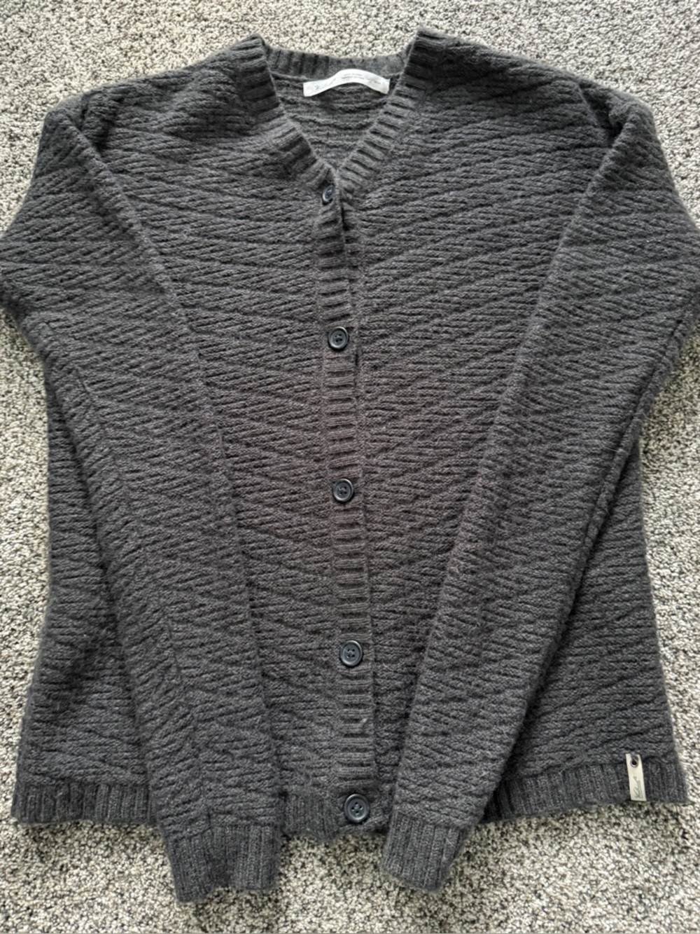 Woolrich Charcoal Gray Textured Button-Front Cardigan